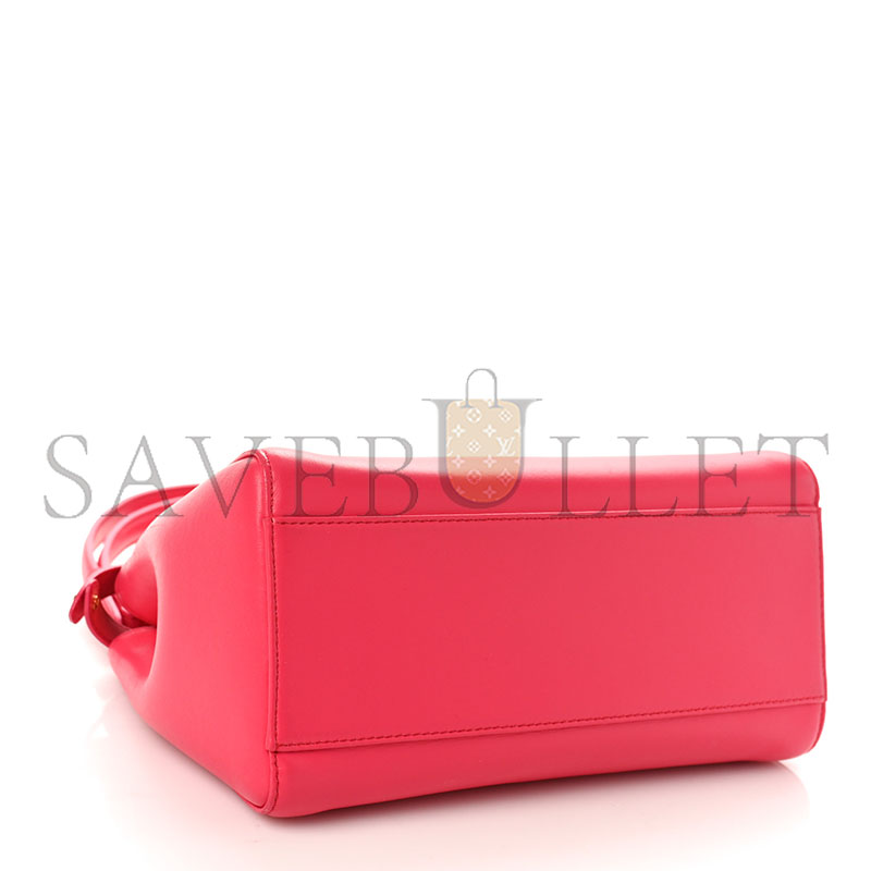 F**di nappa stacked bar mini peekaboo iconic satchel lampone (23*18*11cm)